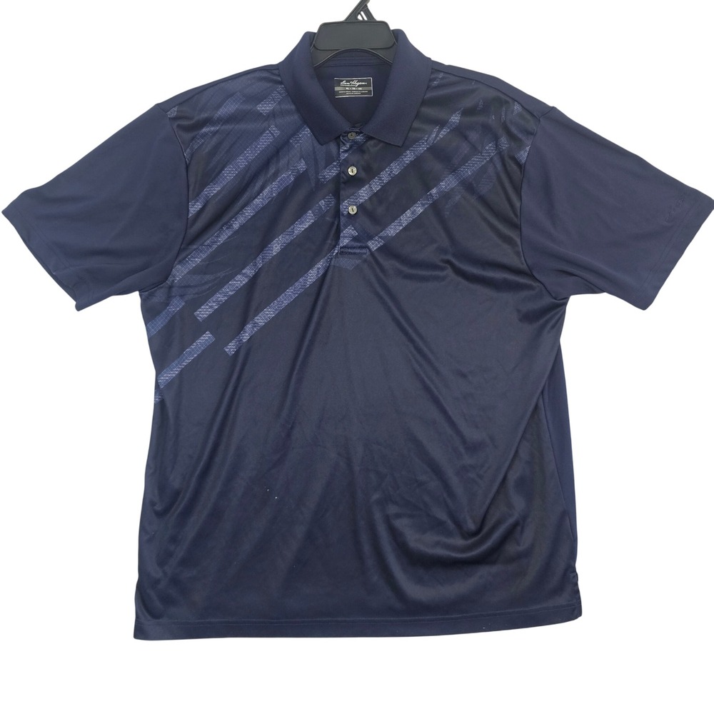 Ben Hogan Performance Mens XL Navy Blue GraphicPrint Short Sleeve Golf PoloShirt